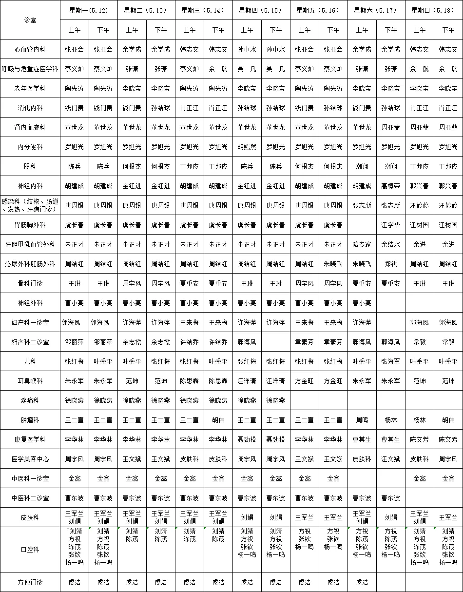 5月门诊排班第三周.png
