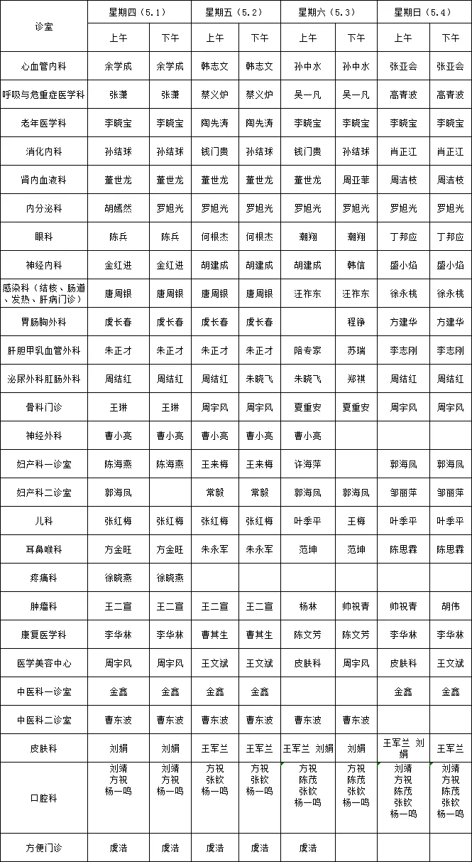 5月门诊排班第一周.png